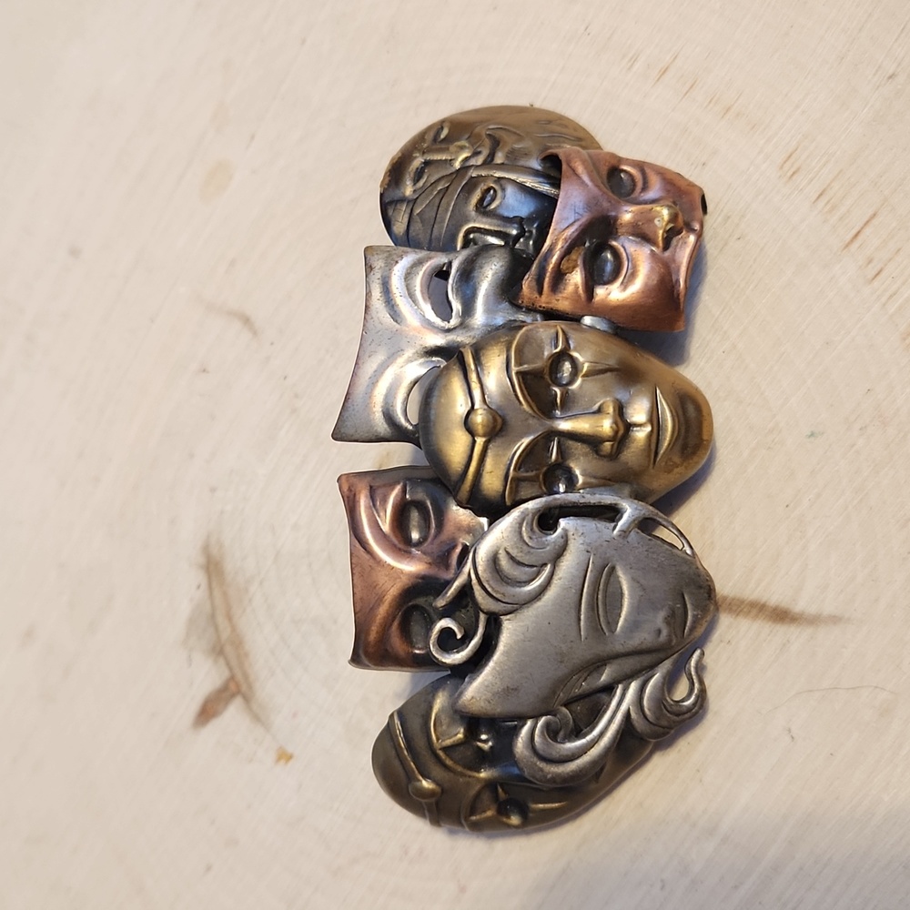 Mask Design Metal Hair Barrette Made in France